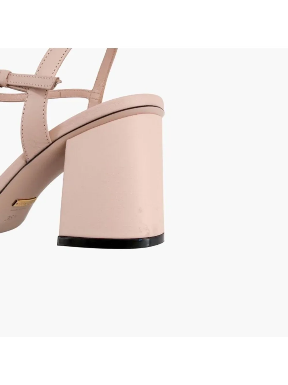 Gucci Marmont GG Block Heel Sandals Heels Nude Pink Leather Size 36.5 US 6.5 - Picture 9 of 16